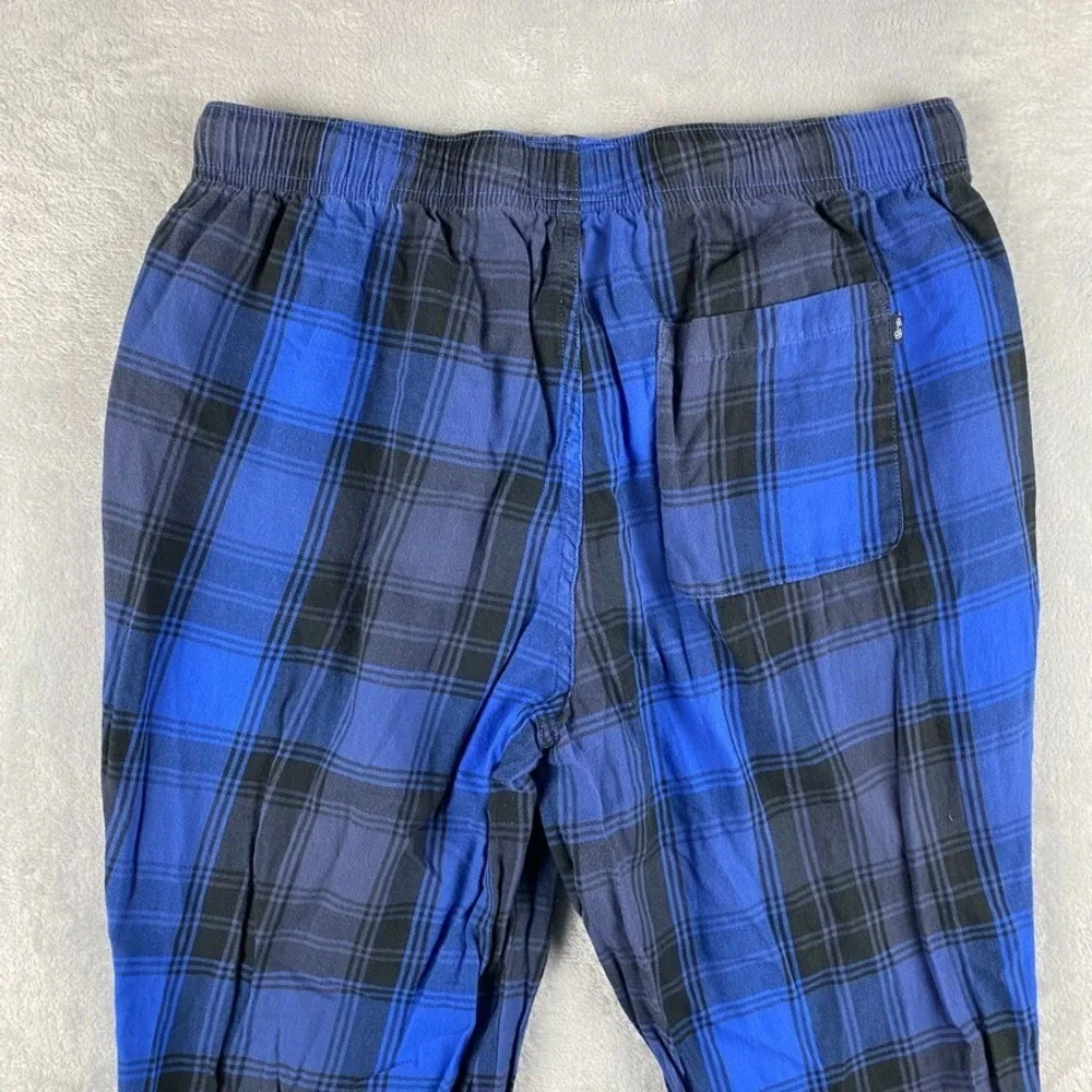 Psycho Bunny Pajama Pants Mens Small Blue Sleepwear Scotch Plaid Elastic Waist